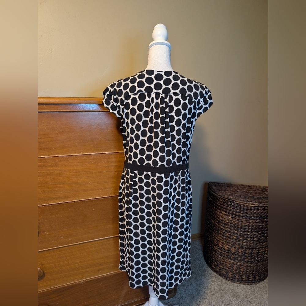 New York & Company Black and White Polka Dot Stretch Dress Cap Sleeve XL - Picture 7 of 13